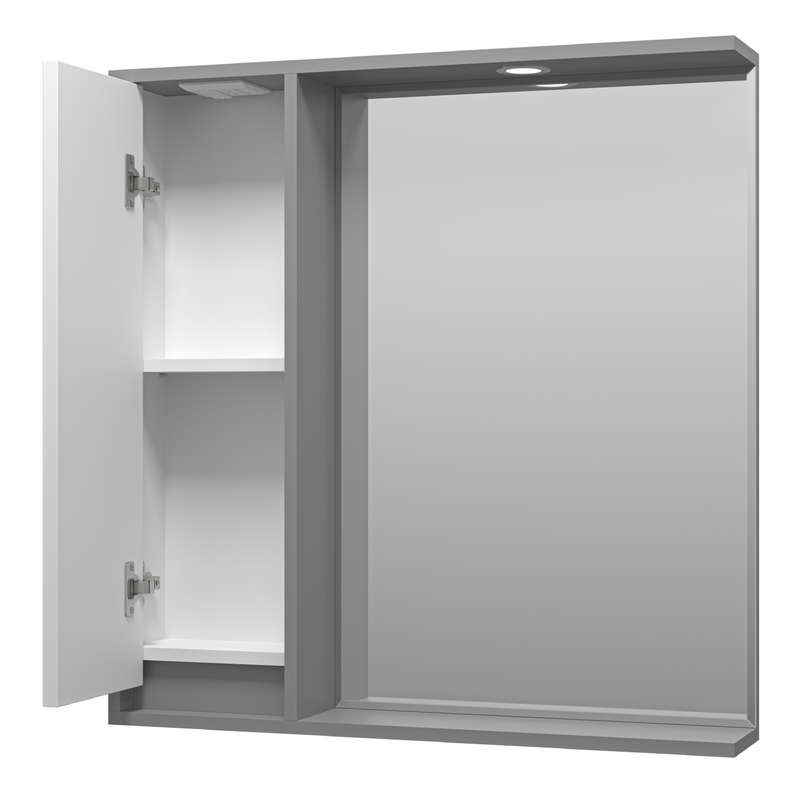 Зеркало-шкаф Brevita Balaton 80 L, белый/серый