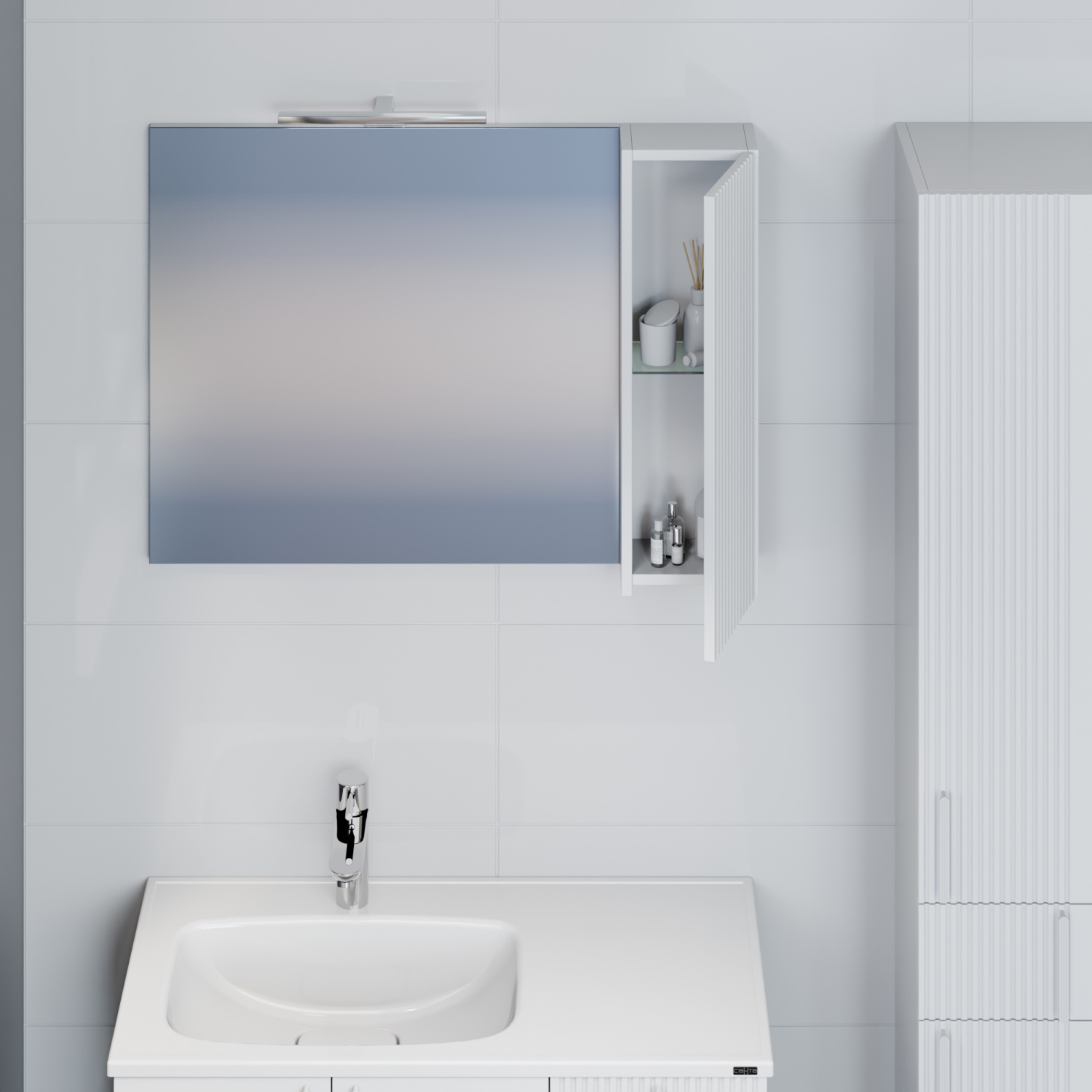 Мебель для ванной Санта Вега 90 комплект, напольный, белый