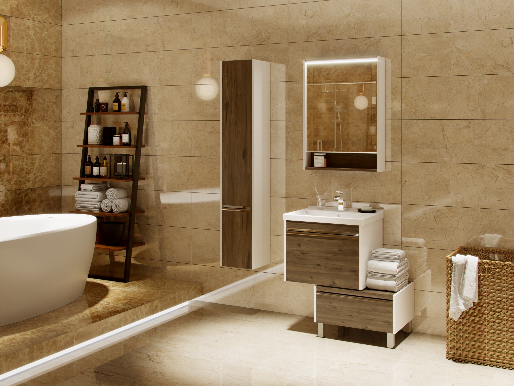 Пенал подвесной Aquaton Капри 30 L/R, таксония темная