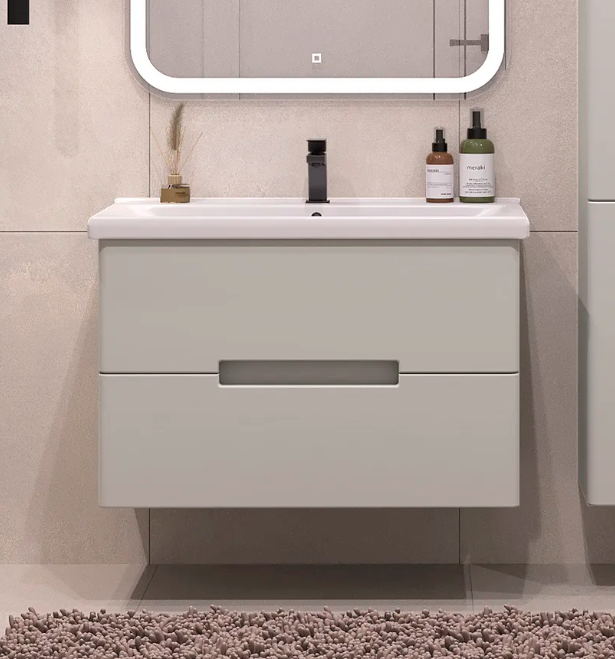 Тумба подвесная SanStar Ориана 70 с раковиной Como 70 (комплект), грей