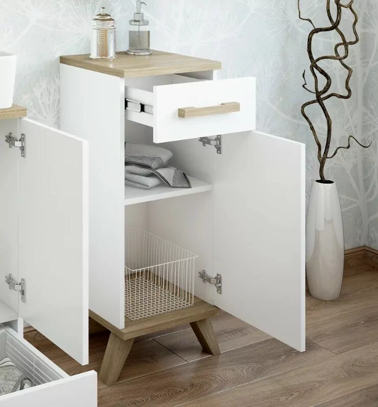 Тумбочка Sanflor Ингрид 30 R, белый матовый, швейцарский вяз