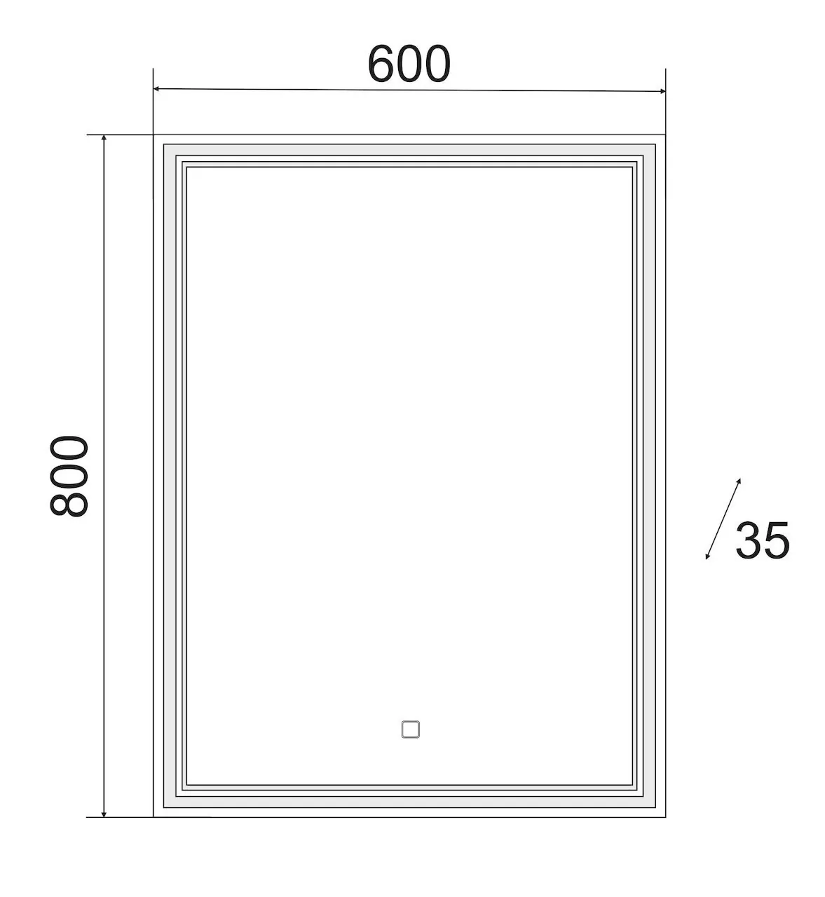 Зеркало Emmy Аврора 60 свет, сенсор