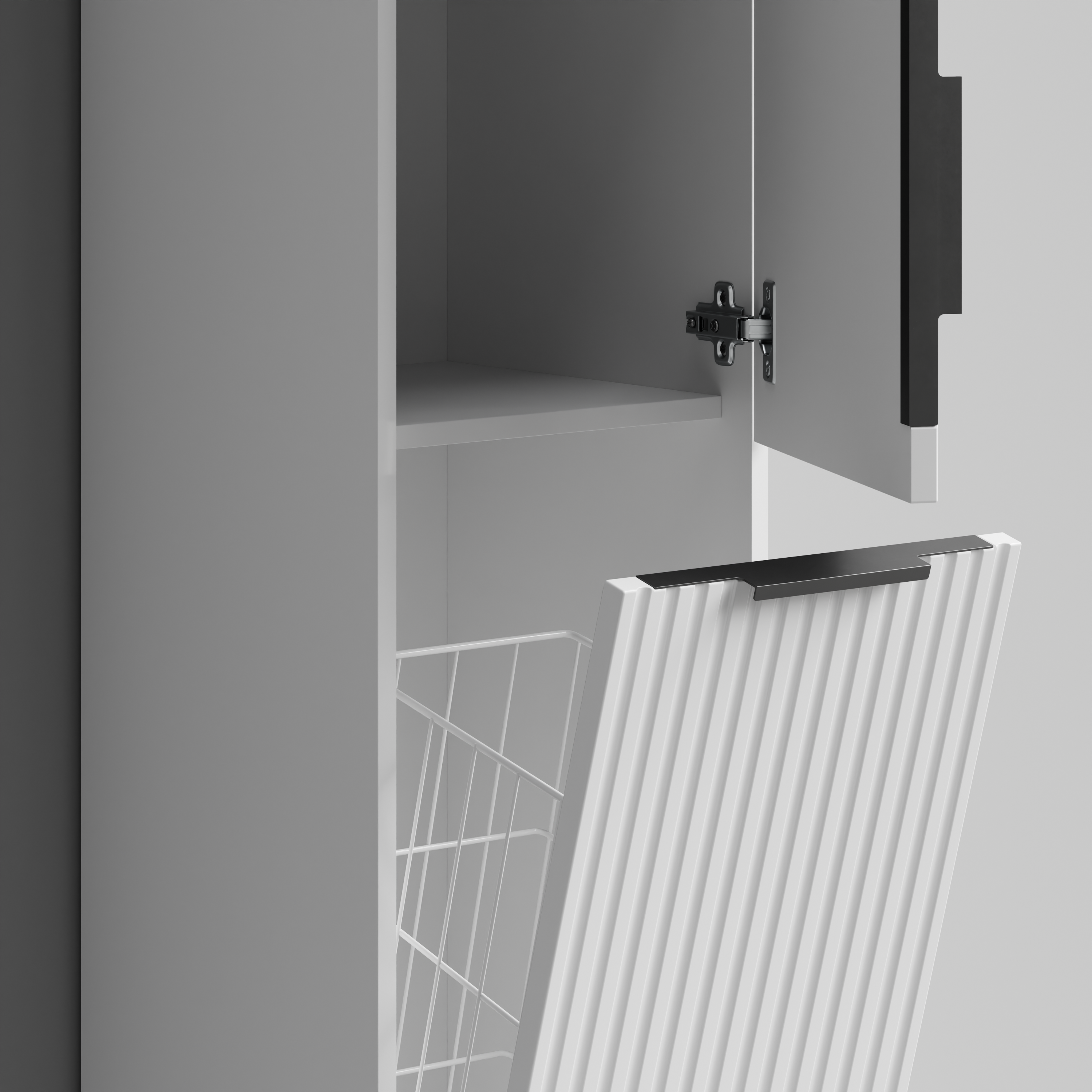 Пенал Vod-ok Дольче 35 L/R, 2 двери, корзина, напольный, белый + 13 цветов