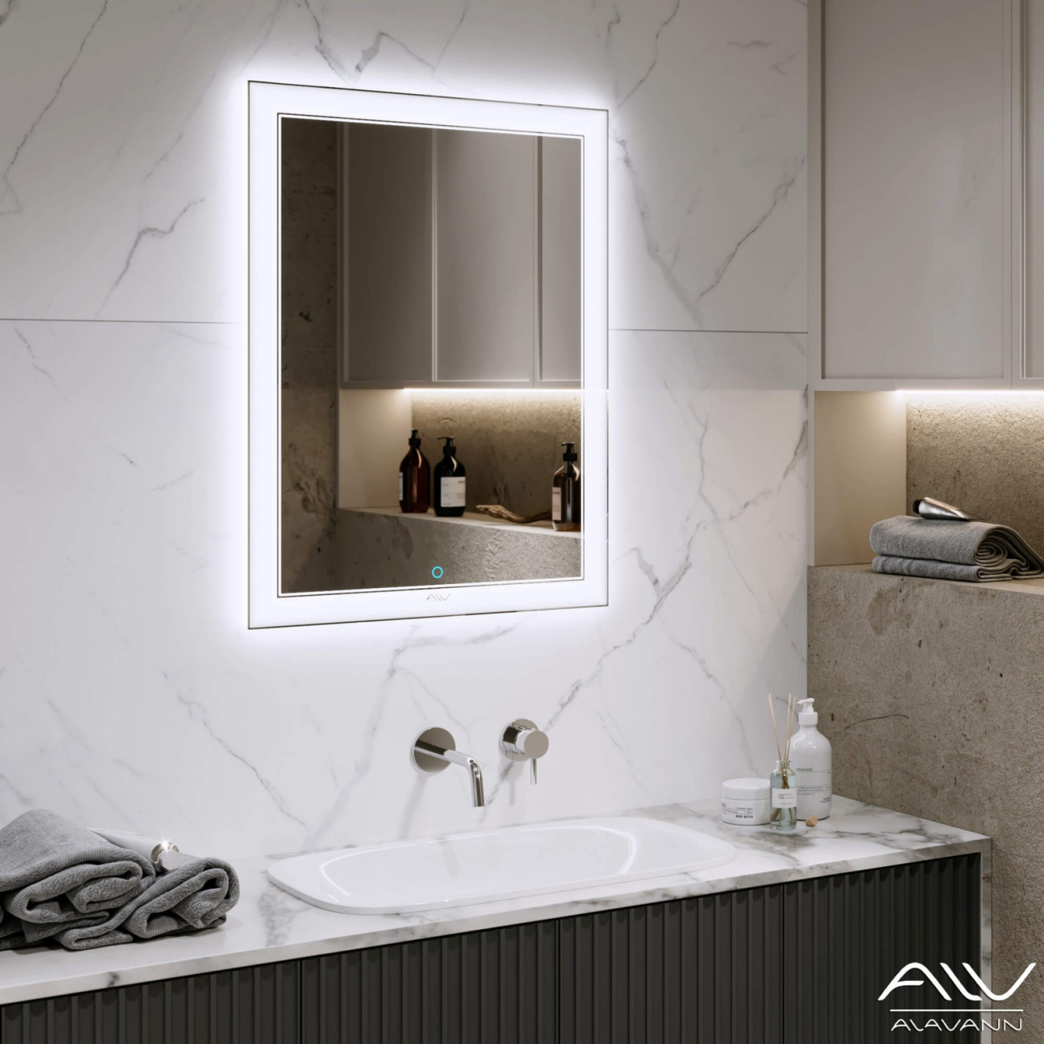 Зеркало Alavann Bella Lux 60 свет, ИК выключатель