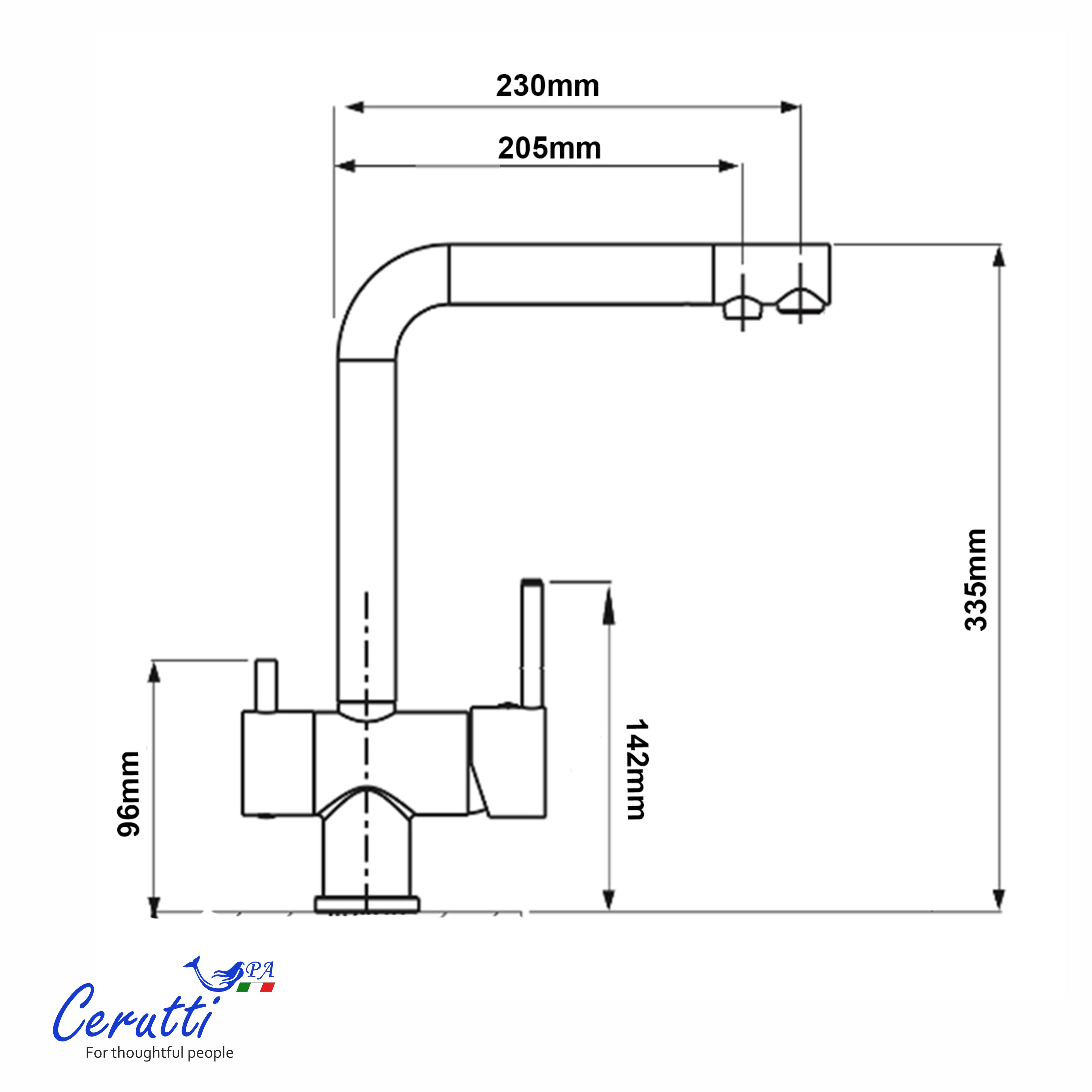 Cмеситель для кухни Ceruttispa Лаура GR (LAURA GR) из нержавеющей стали, цвет серый матовый