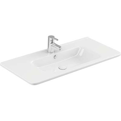 Тумба подвесная Alavann Wave 105 с раковиной Nikson 105, белый