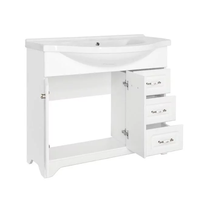 Мебель для ванной Style Line Олеандр-2 100 комплект, напольный, белый