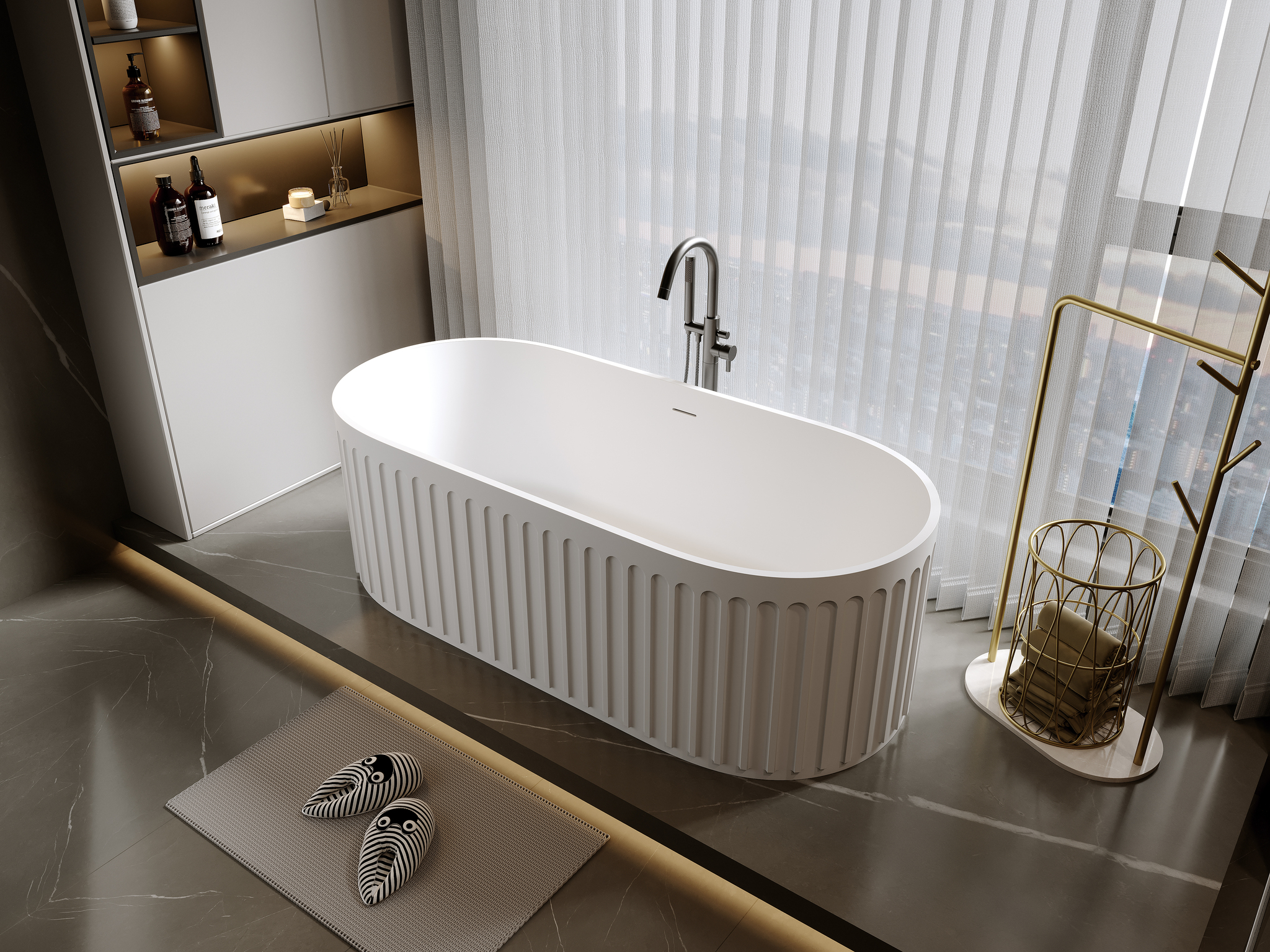 Ванна из искусственного камня Timo solid KIARA1680 (1680*740*550)