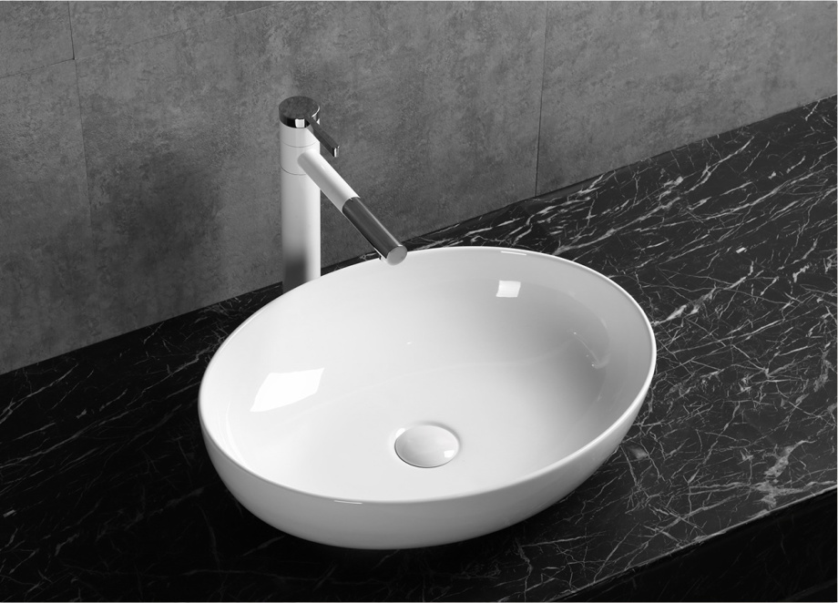 Раковина Ceruttispa CR0019 накладная, белая, овальная 515х395х135