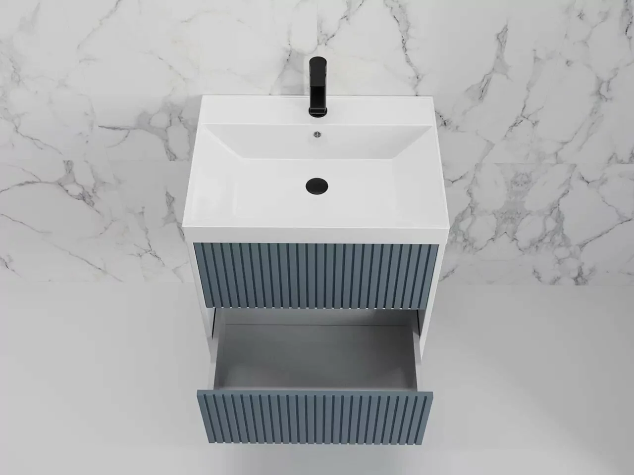 Тумба подвесная Style Line Стокгольм 60 с раковиной Classic 60, графит софт