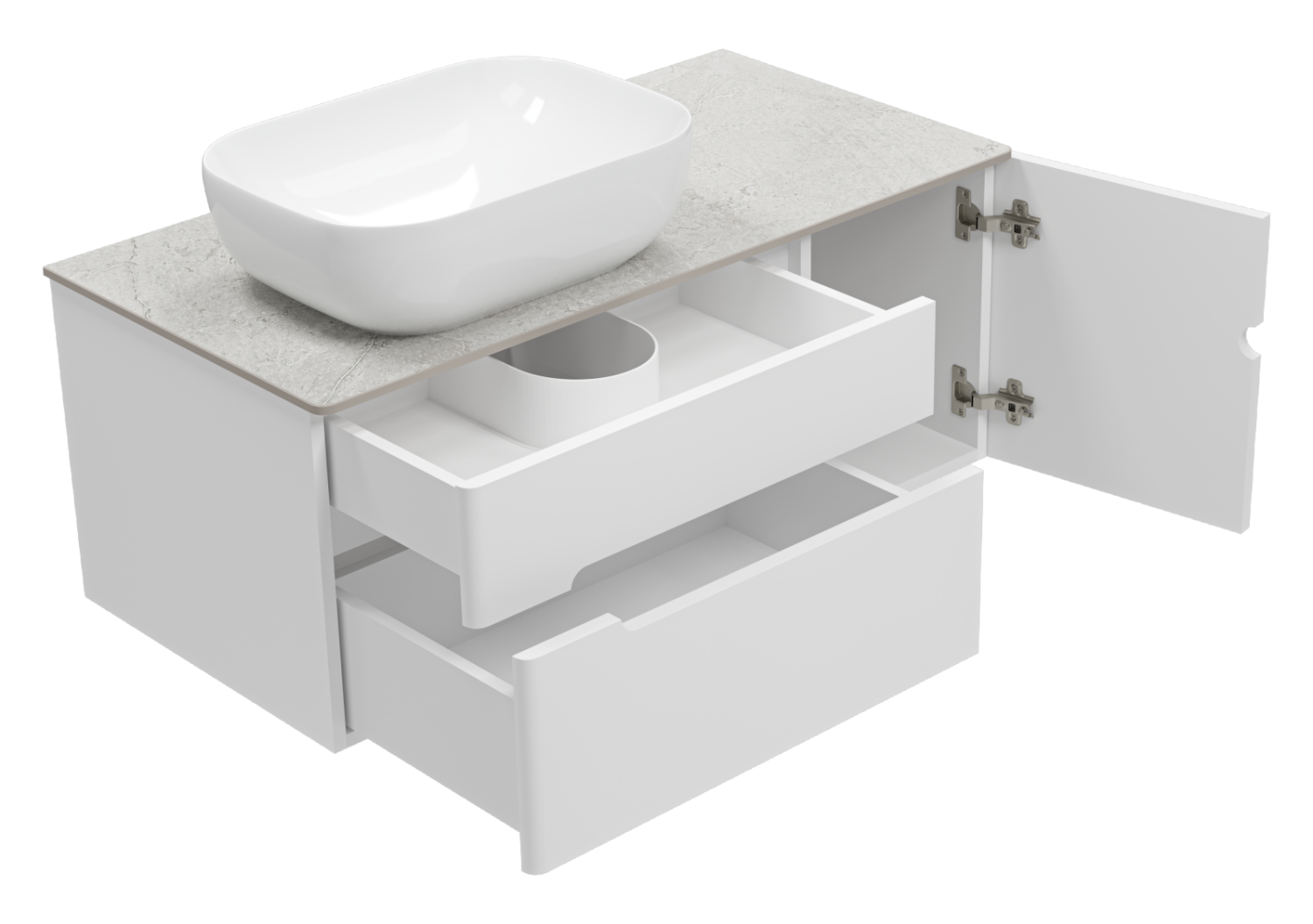 Тумба с раковиной Misty Роял 100 подвесная, белый