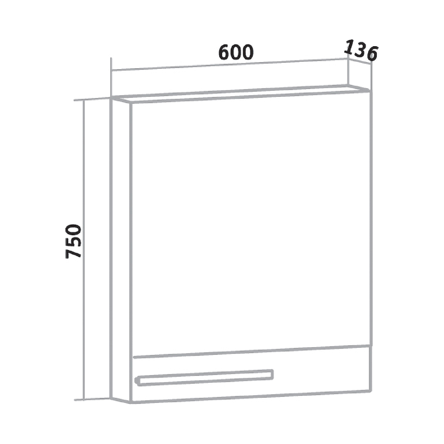 Зеркало-шкаф Runo Вудлайн 60 R, белый/дуб скандинавский