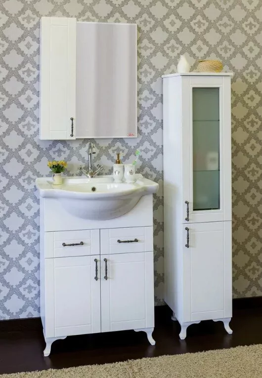 Зеркало-шкаф Sanflor Глория 65 L белый матовый