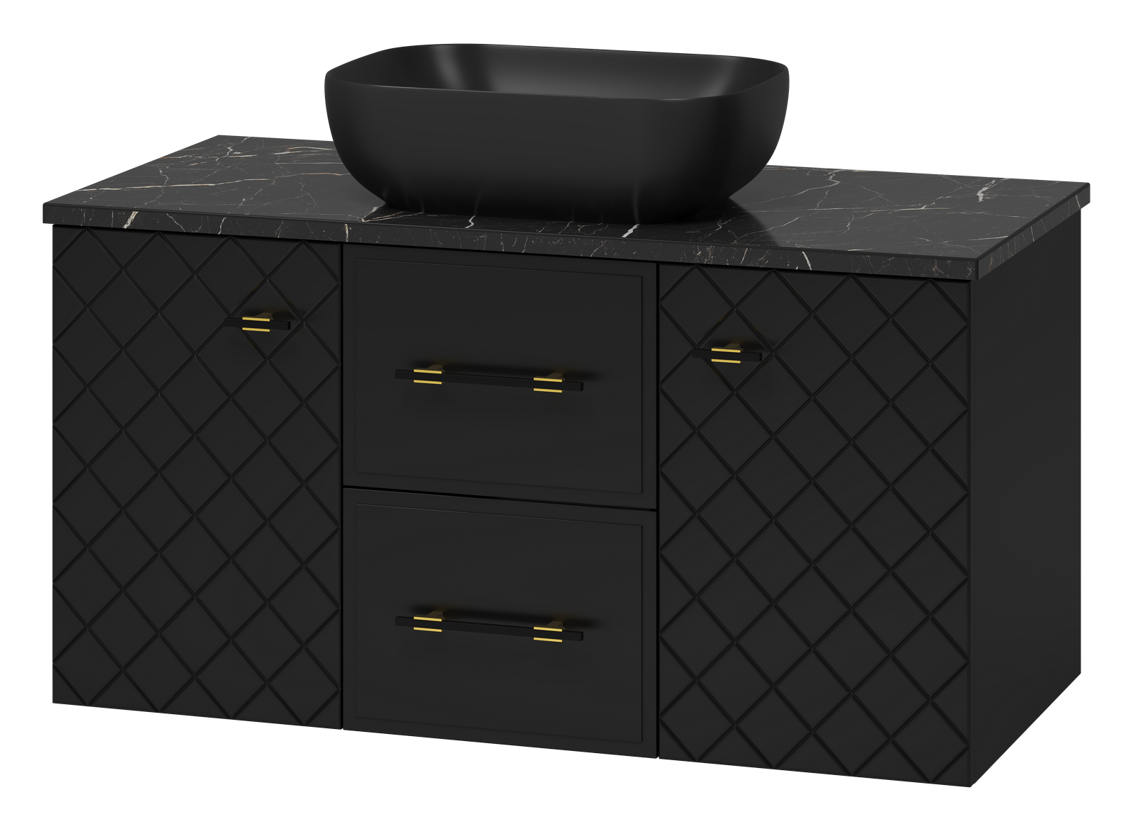 Тумба с раковиной Brevita Shanel 100 подвесная, черный