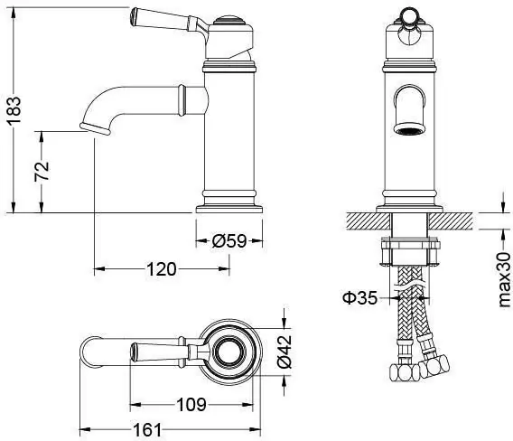 Смеситель для раковины Timo Arisa 5361/02F antique Антик