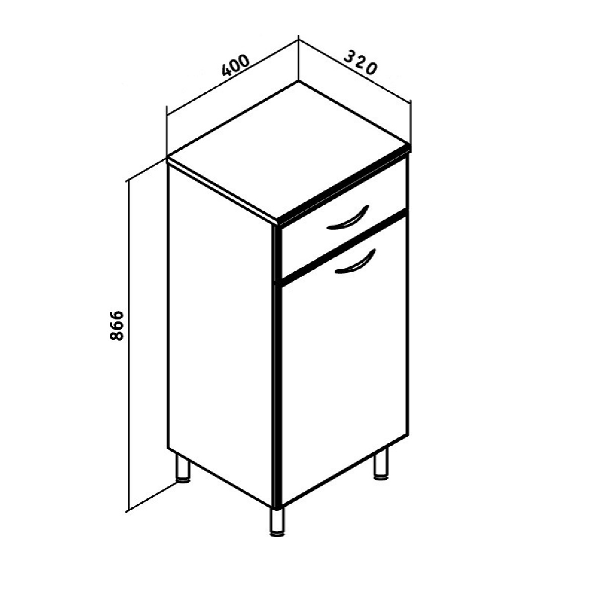 Тумба-комод Runo 40 с корзиной для белья, белый