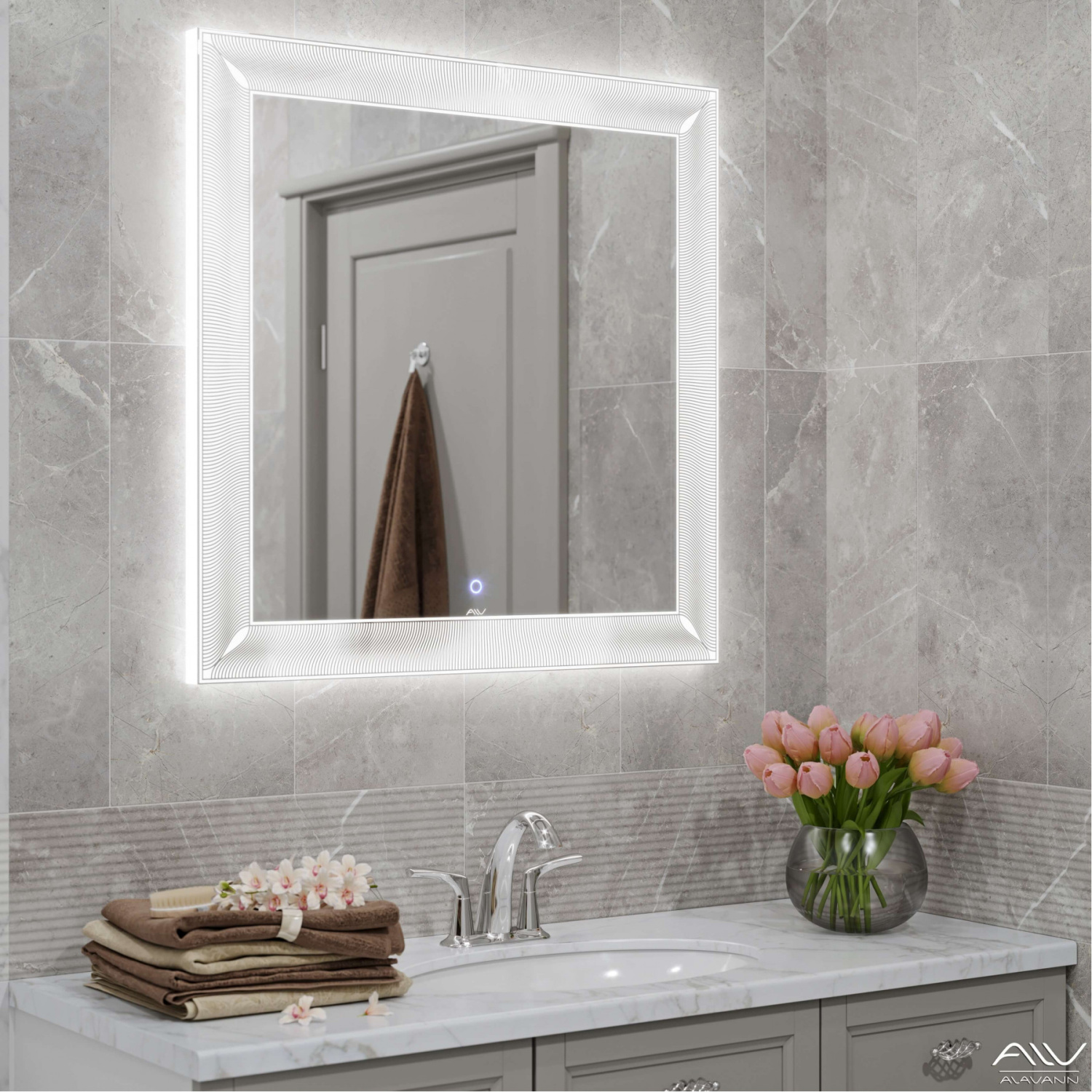 Зеркало Alavann Classic 80 свет, сенсор