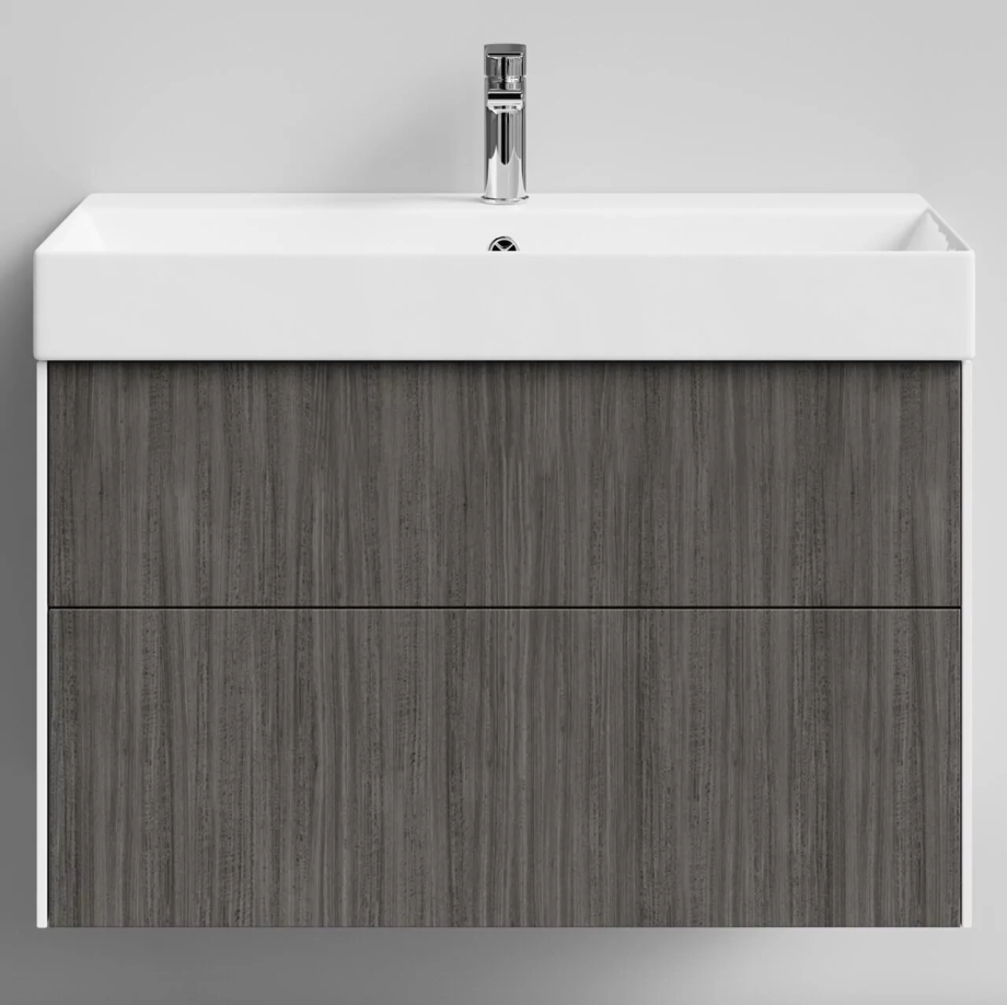 Тумба подвесная Vod-ok Эвкалипт 85 с раковиной Stance 85, эвкалипт серый