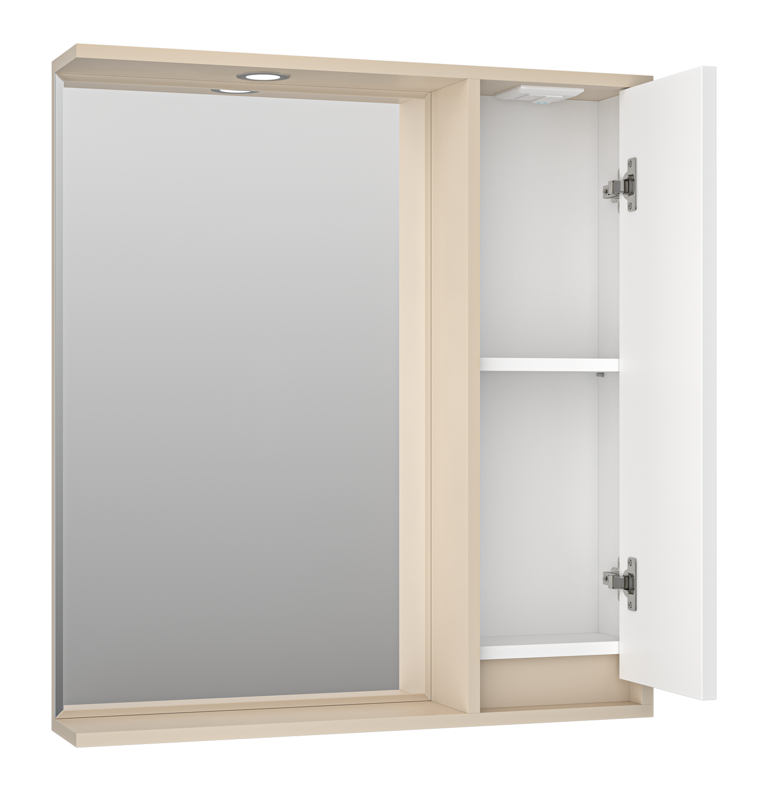 Зеркало-шкаф Brevita Balaton 75 R, белый/бежевый