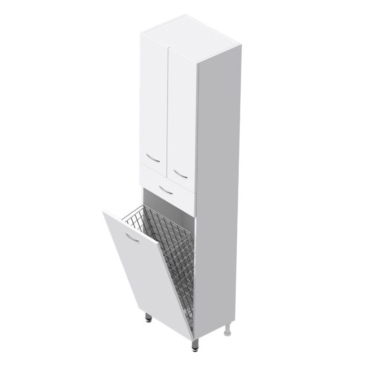 Пенал Onika Модерн 60 напольный, белый, с бельевой корзиной