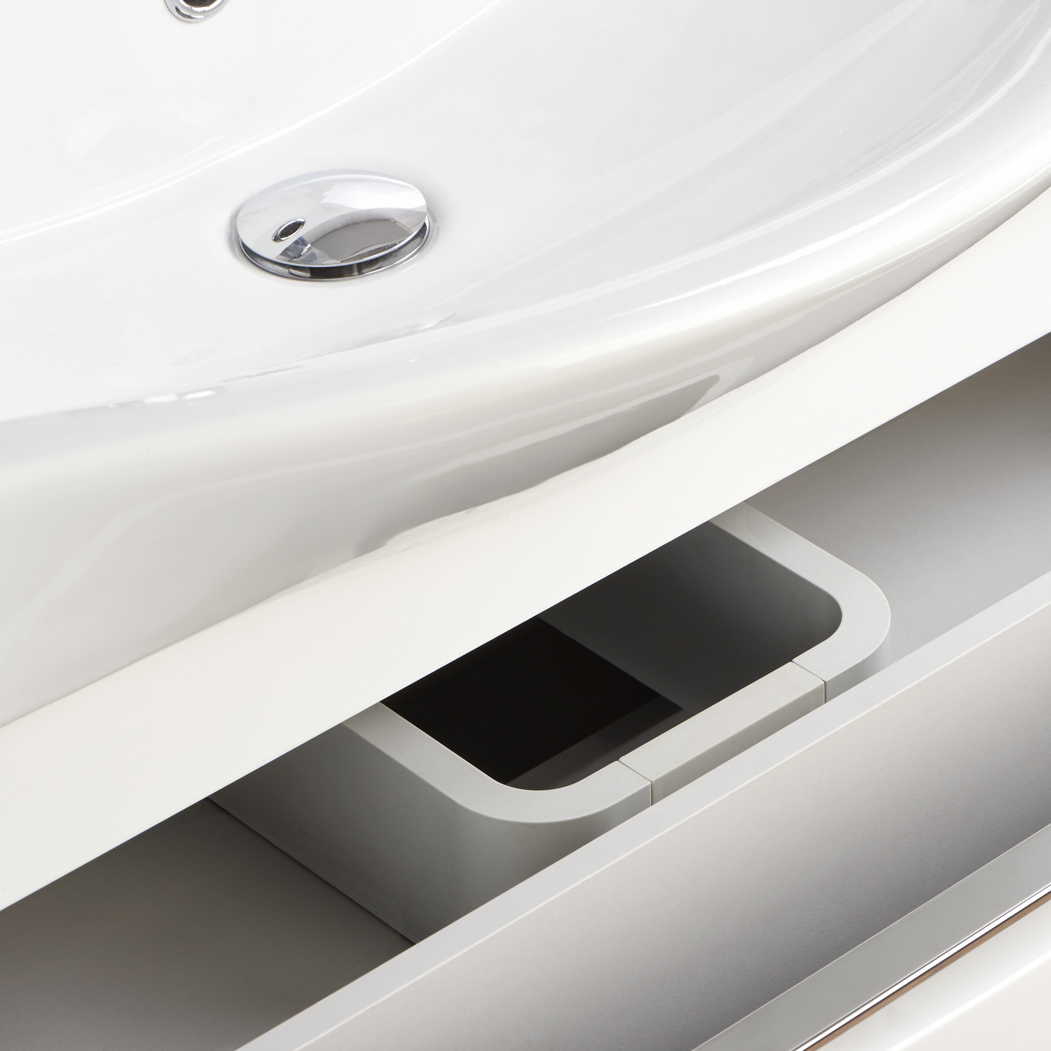 Тумба подвесная Aquaton Капри 80 раковиной Миранда 80, белый