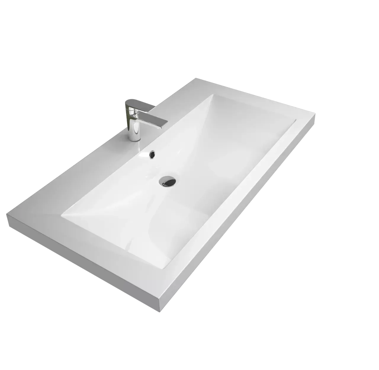 Тумба напольная 1Marka Соната 90Н с раковиной Нота New Polytitan 90, 1 дверь, 2 ящика, белый