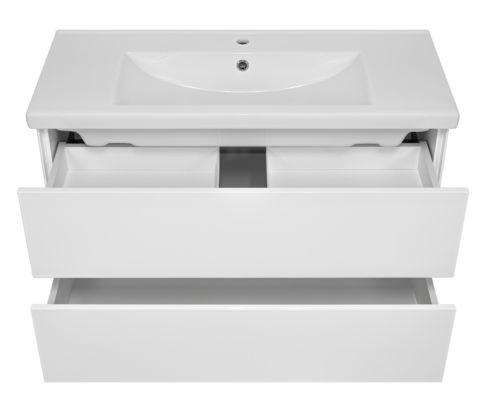 Тумба с раковиной Misty Твист 100 подвесная (белая)