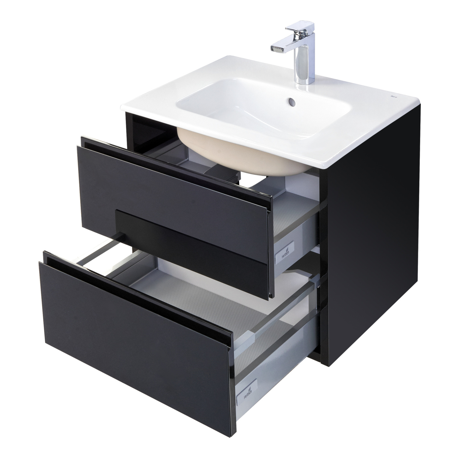 Тумба Aquaton Римини 60 с раковиной VICTORIA-N 60 подвесная, черный