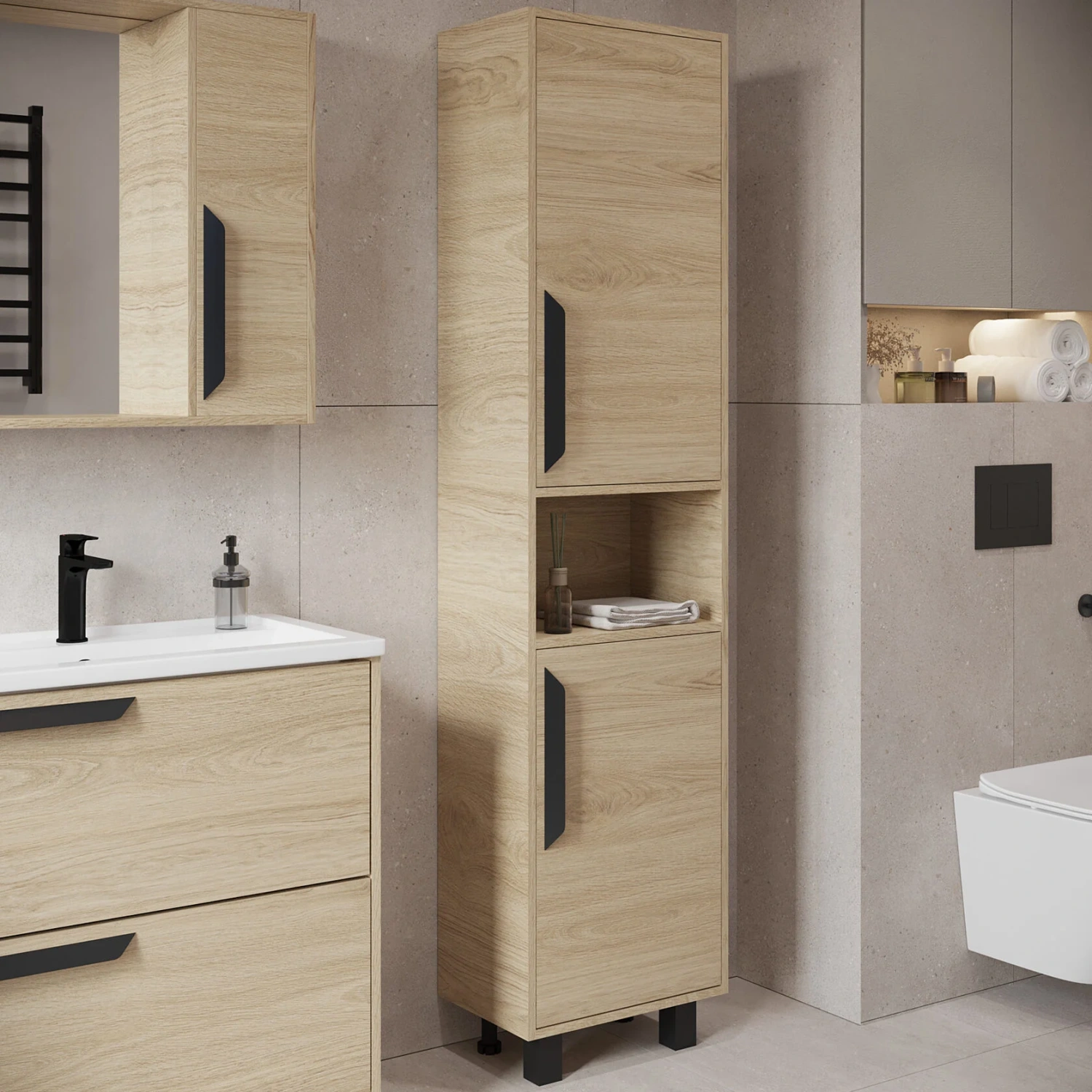 Зеркало со шкафчиком Viant Кельн 60 R светлое дерево от магазина Vanna-Vanna.ru!