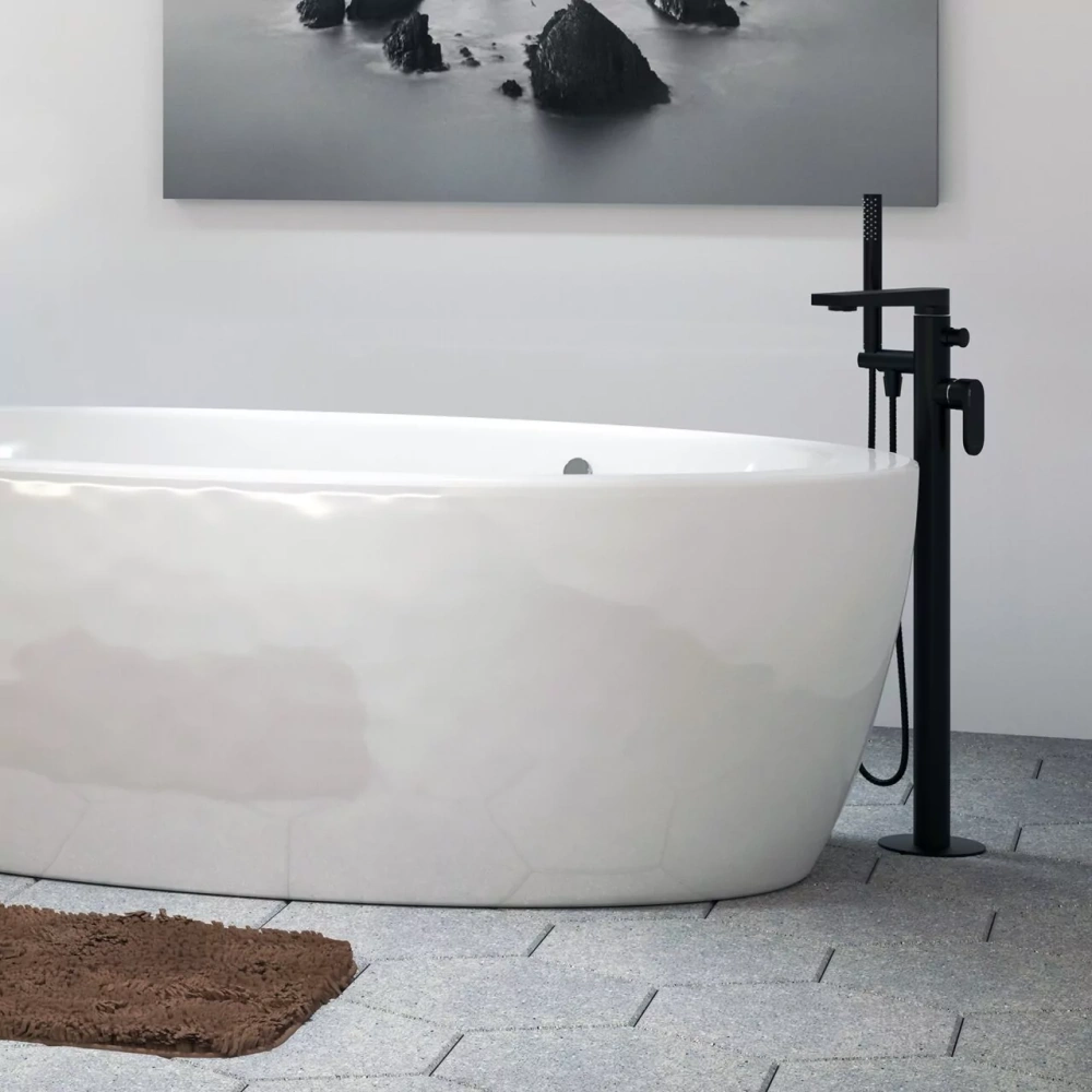 Смеситель для ванны WasserKraft Elbe 7421 черный Soft-touch от магазина Vanna-Vanna.ru!