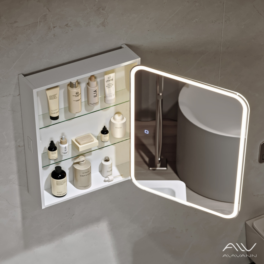 Зеркало-шкаф Alavann Cosmetic Light 70 свет, приближение, сенсор, перевертыш