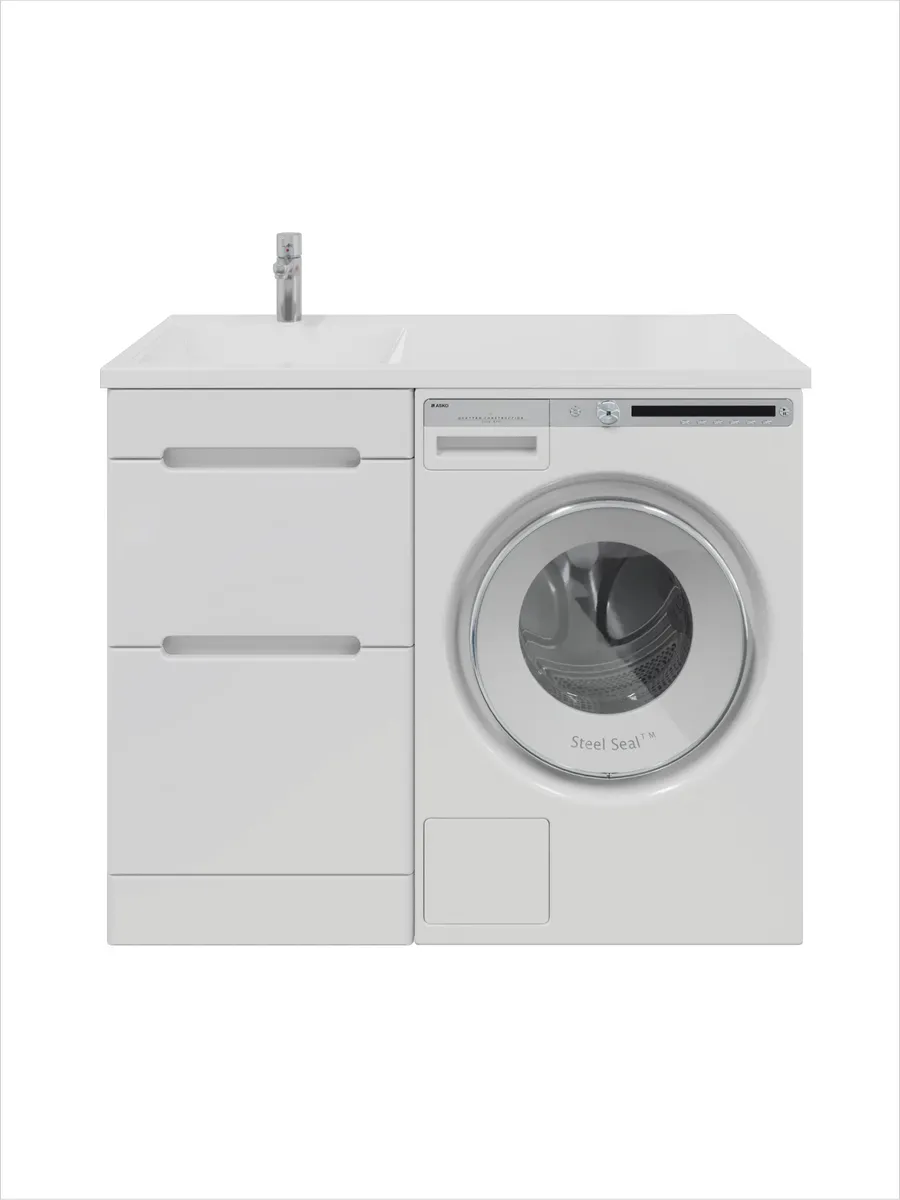 Тумба напольная SanStar Толедо 60 с раковиной Даллас 120 левый белая