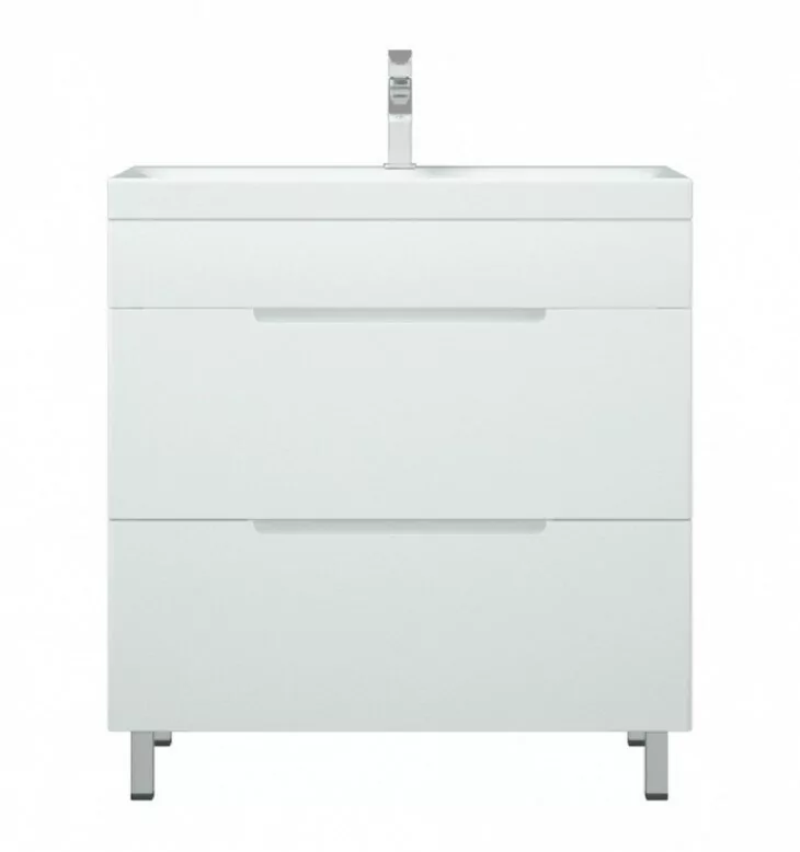 Тумба напольная 2 ящика Corozo Мадисон 60 Z2 с раковиной Como 60, белая