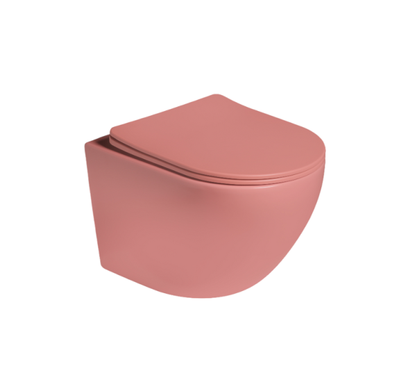 Унитаз SantiLine SL-5005-P подвесной, с микролифтом, персиковый матовый