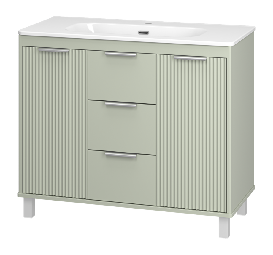 Тумба с раковиной Brevita Risacca Pistachio 100 напольная, фисташковый