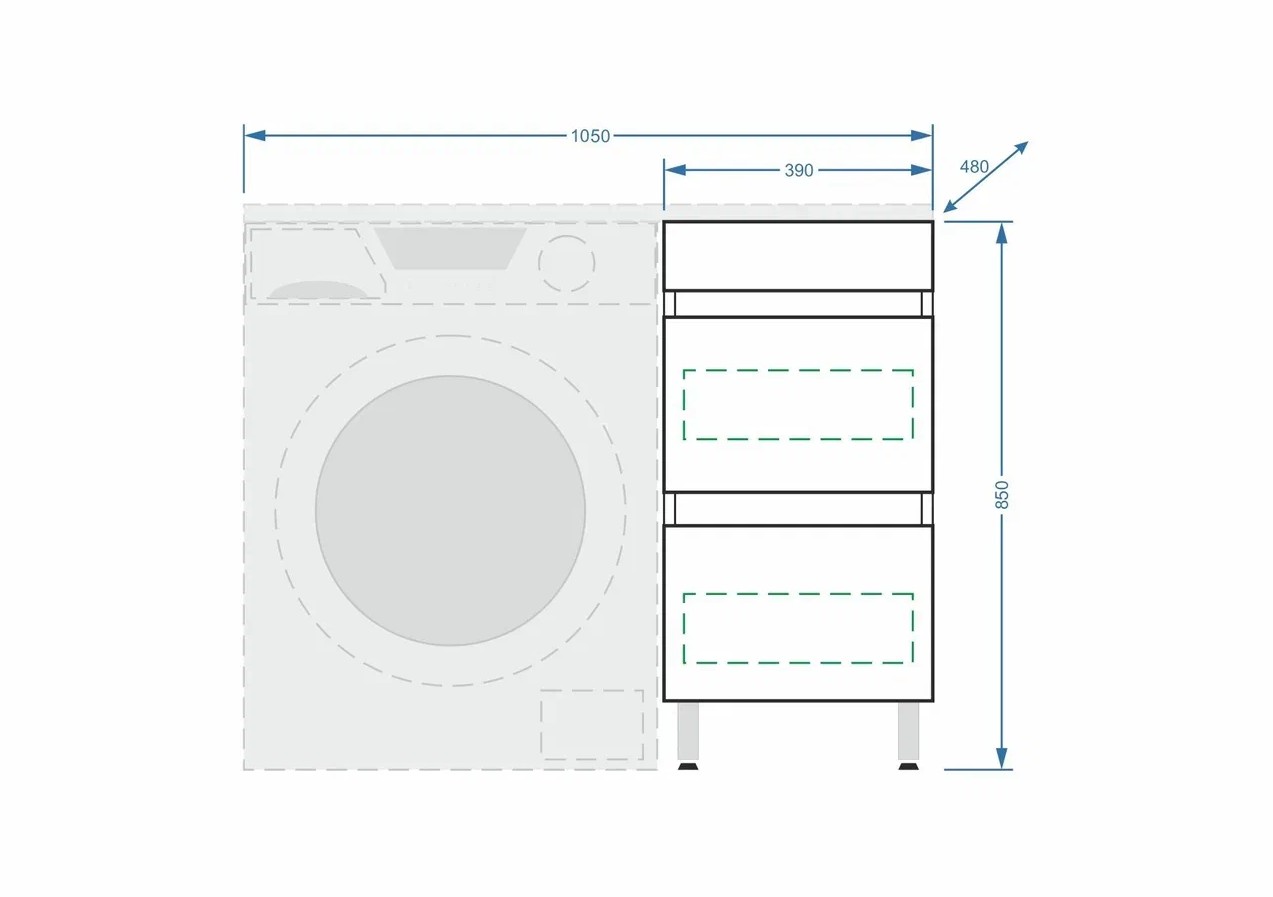 Тумба напольная Stella Polar Мадлен 105 с раковиной Мадлен 105, L/R, 2 ящика, белый