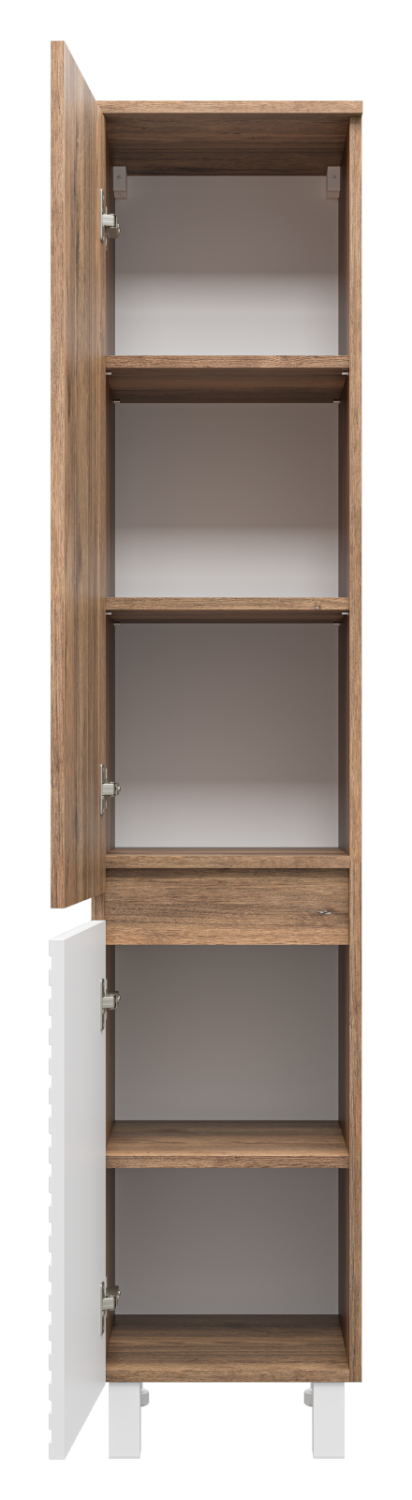 Пенал Brevita Dakota 35 напольный/подвесной, L, белый/дуб галифакс олово