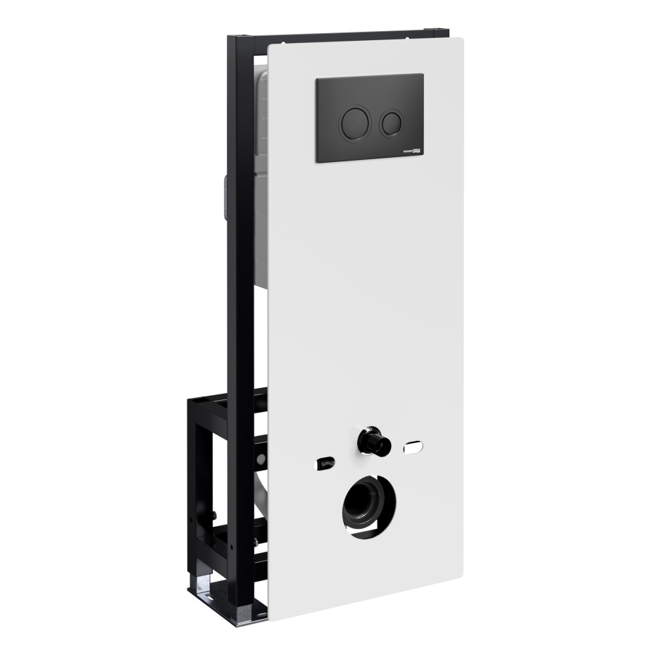 Инсталляция WasserKraft Glan 66TLT.010.ME.WH.MB01 для подвесного унитаза, с кнопкой