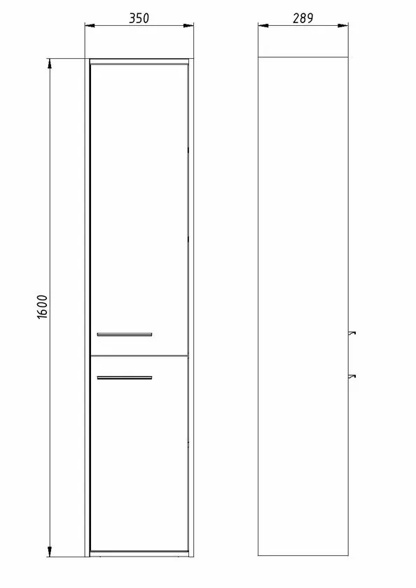 Пенал Асб-мебель Монца 35 R подвесной, дуб золотой
