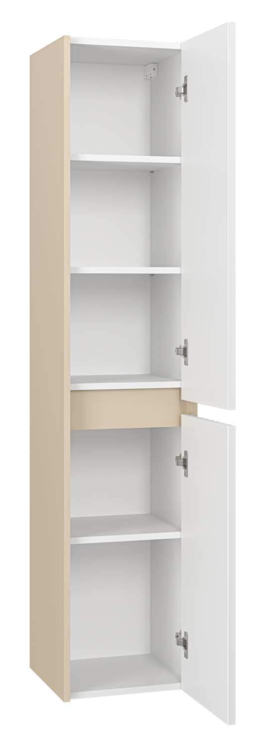 Пенал Brevita Balaton 35 подвесной, R, белый/бежевый