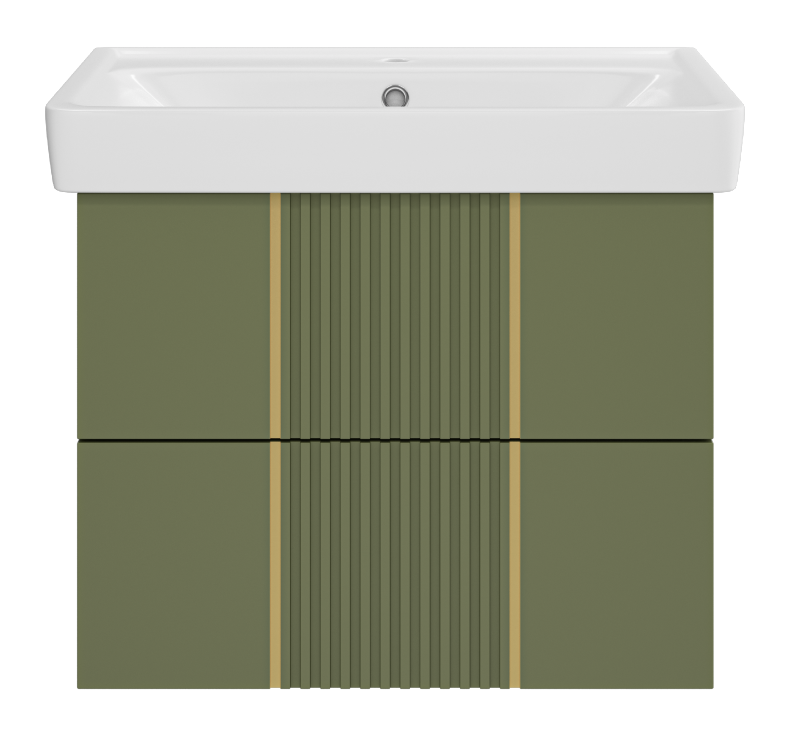 Тумба с раковиной Brevita Vega 70 подвесная, зеленый/патина золото
