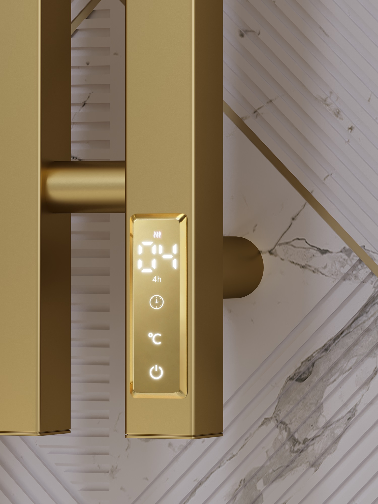 Полотенцесушитель электрический APEXTERMO Сириус SR10111GL 1100x80 с крючками, золотой матовый