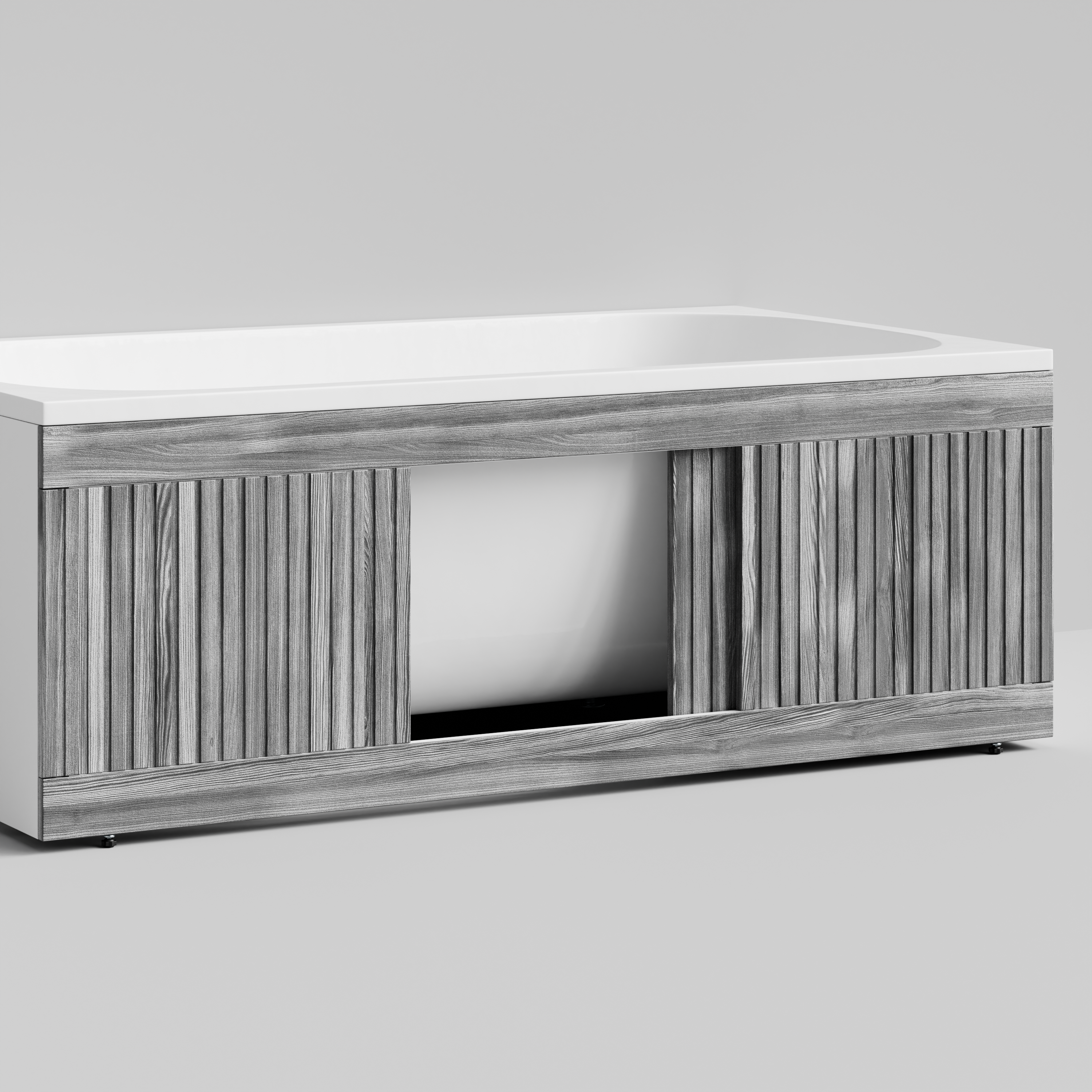 Экран под ванну Vod-ok Тач 150 раздвижной Лиственница структурная контрастно-серая