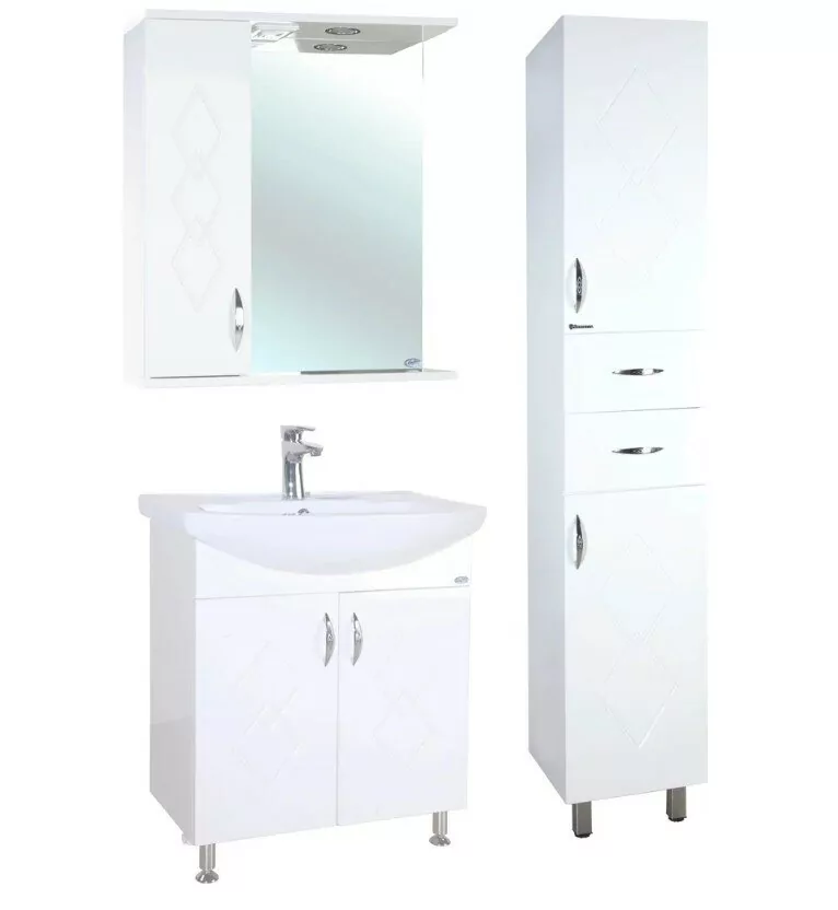 Зеркало со шкафчиком Bellezza Элеганс 50 L свет, белый