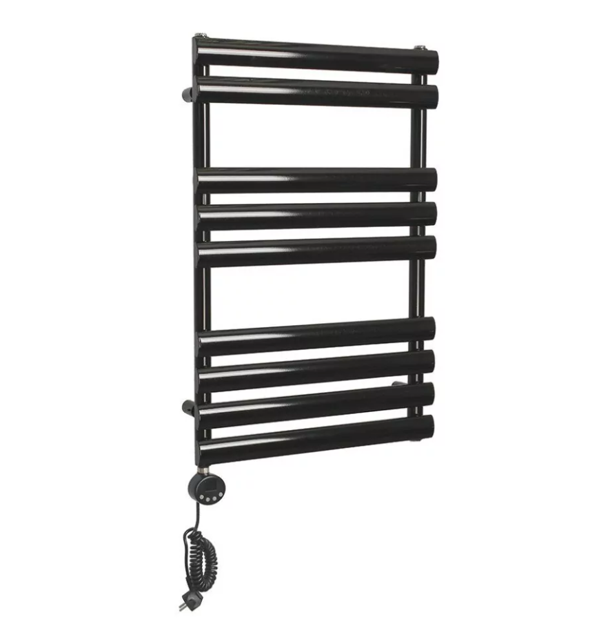 Полотенцесушитель электрический Domoterm Альфа П9 500х820 EL левый, черный матовый