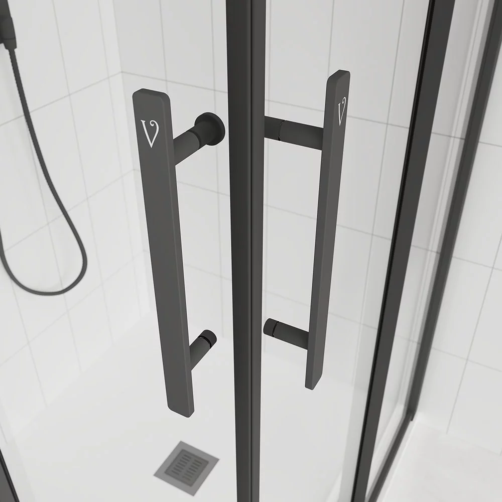 Душевой угол Veconi Evo 300 B, 1200х900x1950, черный матовый, тонированное матовое стекло