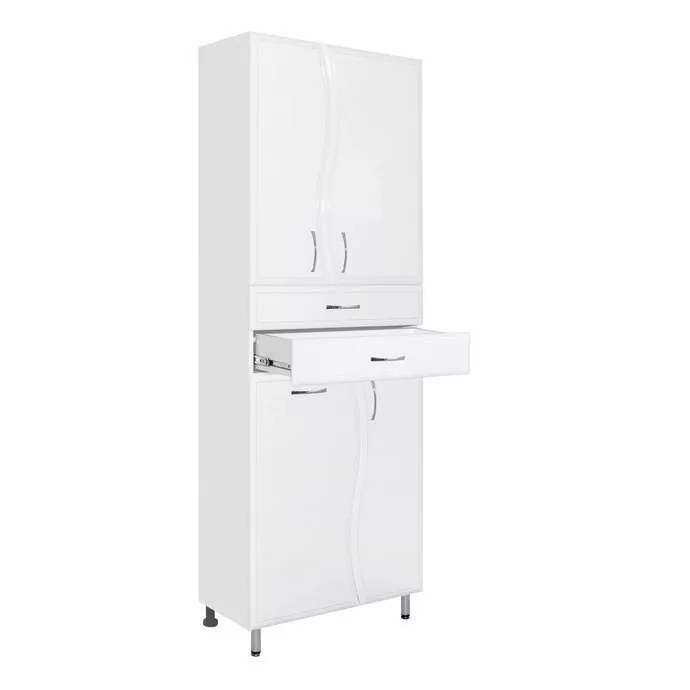 Пенал Style Line Волна 70 напольный с корзиной, белый