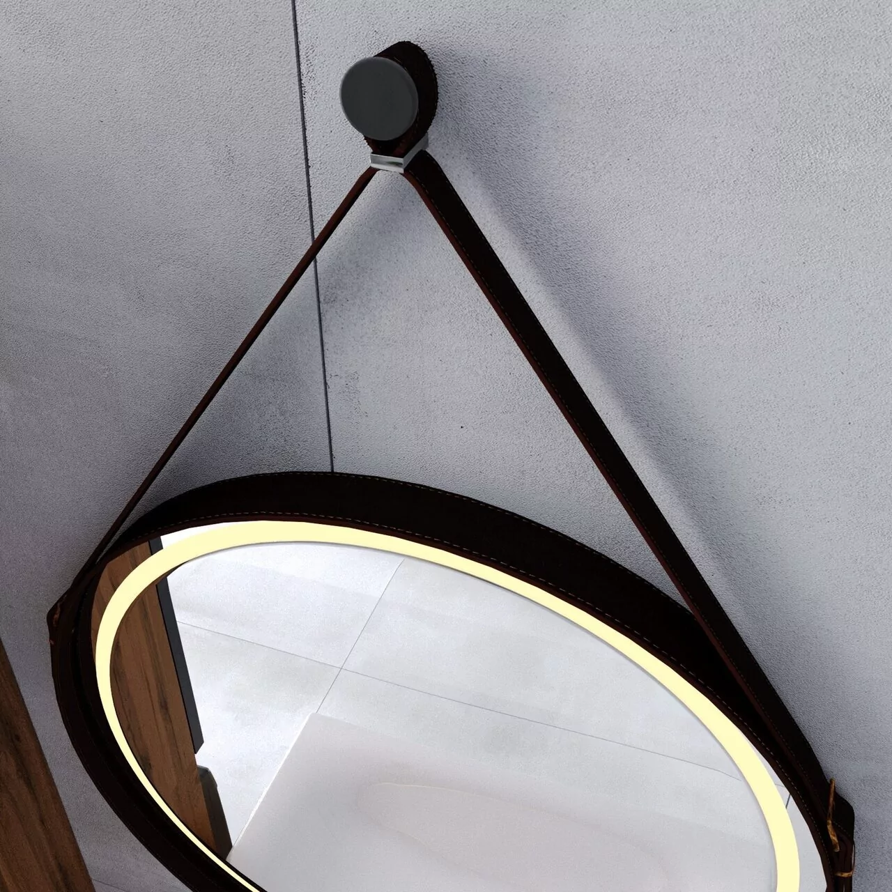 Зеркало Viant Лофт 65х65 круглое, свет