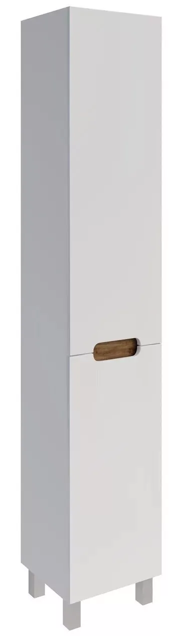 Пенал Асб-мебель Вита 35 R напольный, белый/дуб золотой