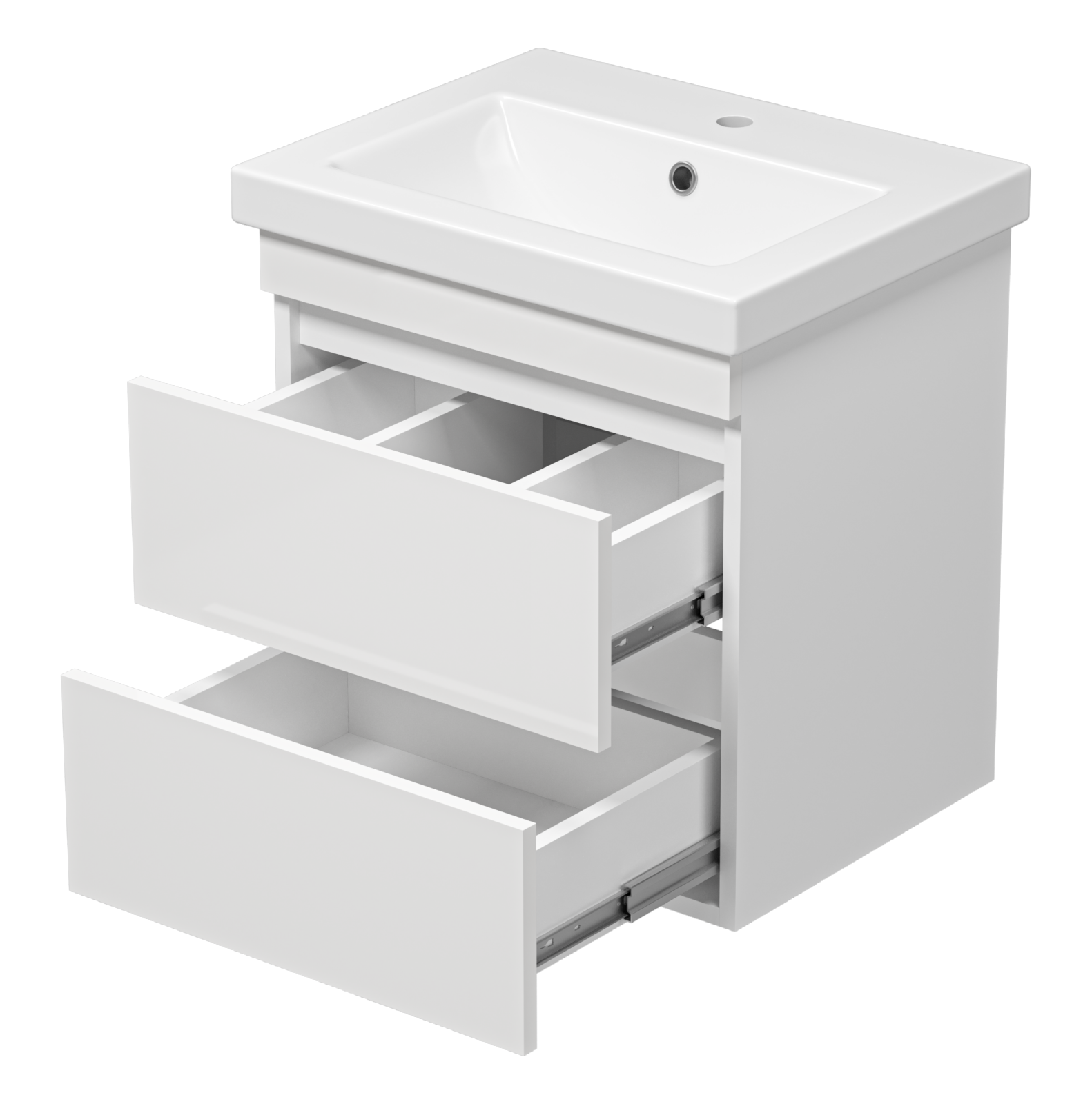 Тумба с раковиной Misty Енисей 50 подвесная, белый